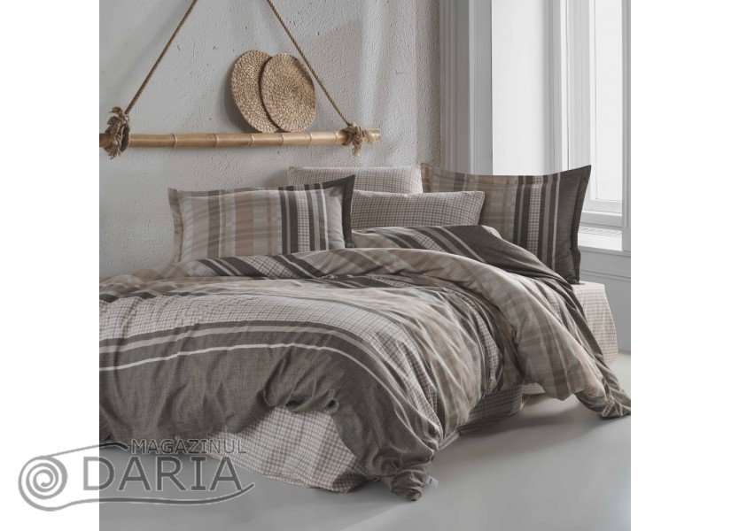 Lenjerie de pat ranforce Modena beige
