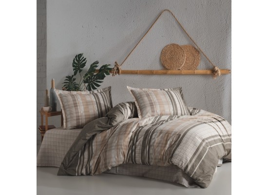 Lenjerie de pat ranforce Modena beige