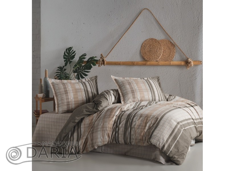 Lenjerie de pat ranforce Modena beige