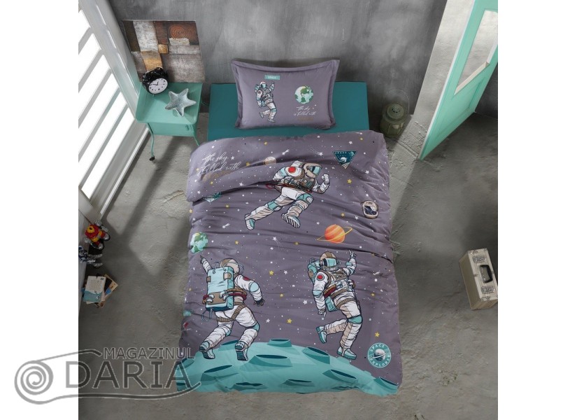 Lenjerie de pat ranforce Space anthracite