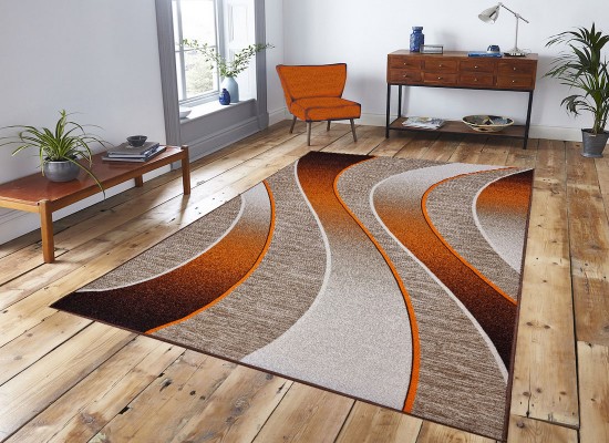 Covor tip mochetă ERIKA 8012 beige/orange