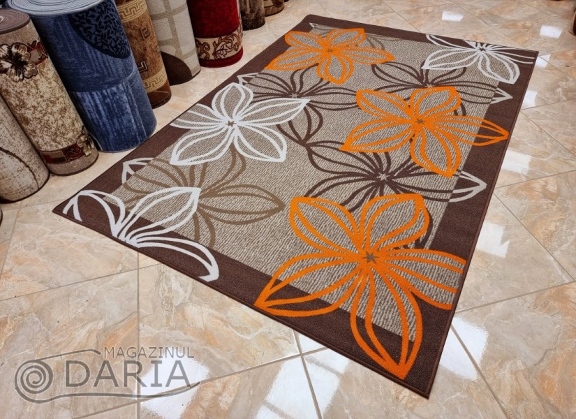 Covor tip mochetă ERIKA 8013 beige/orange