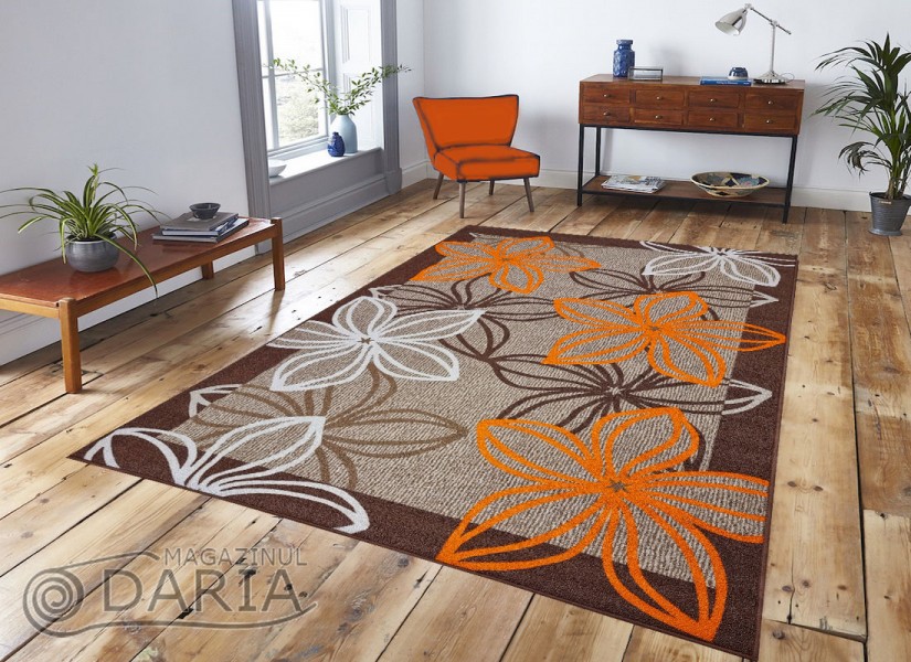 Covor tip mochetă ERIKA 8013 beige/orange