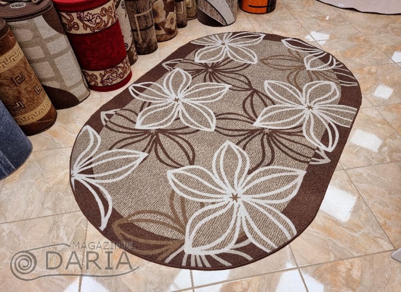 Covor tip mochetă ERIKA 8013 brown oval