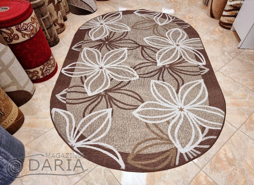 Covor tip mochetă ERIKA 8013 brown oval
