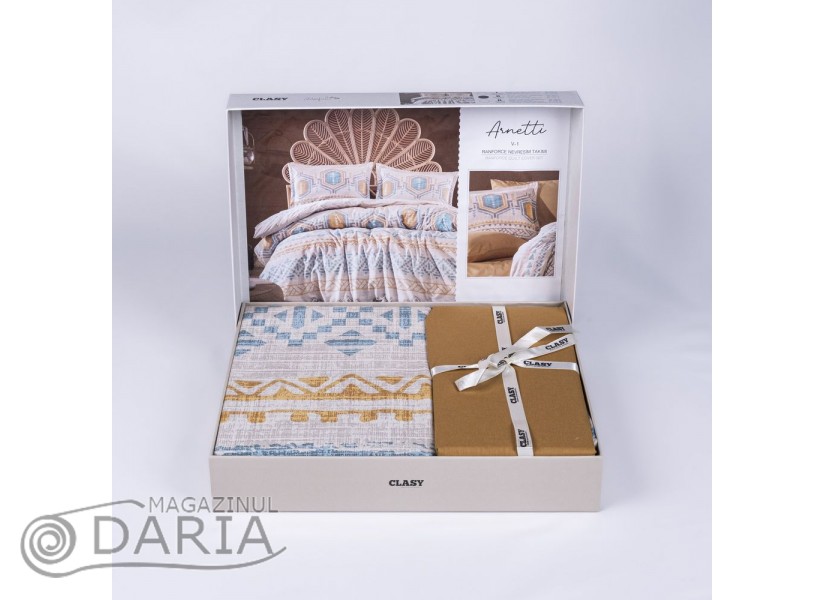 Lenjerie de pat ranforce Arnetti beige