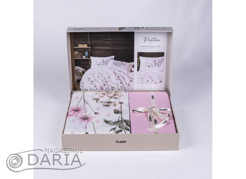 Lenjerie de pat ranforce Palitra powder