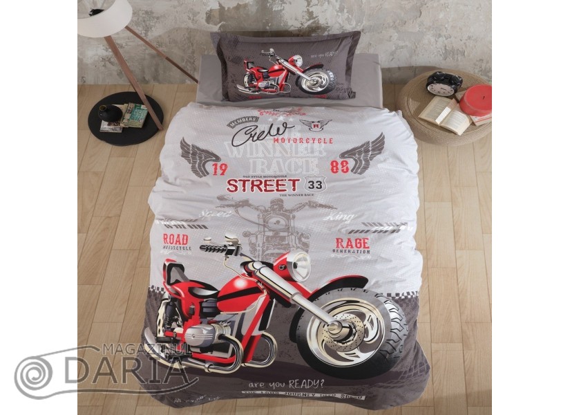 Lenjerie de pat ranforce Street king grey