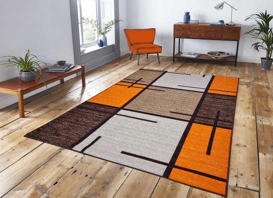 Covor tip mochetă ERIKA 8010 beige/orange
