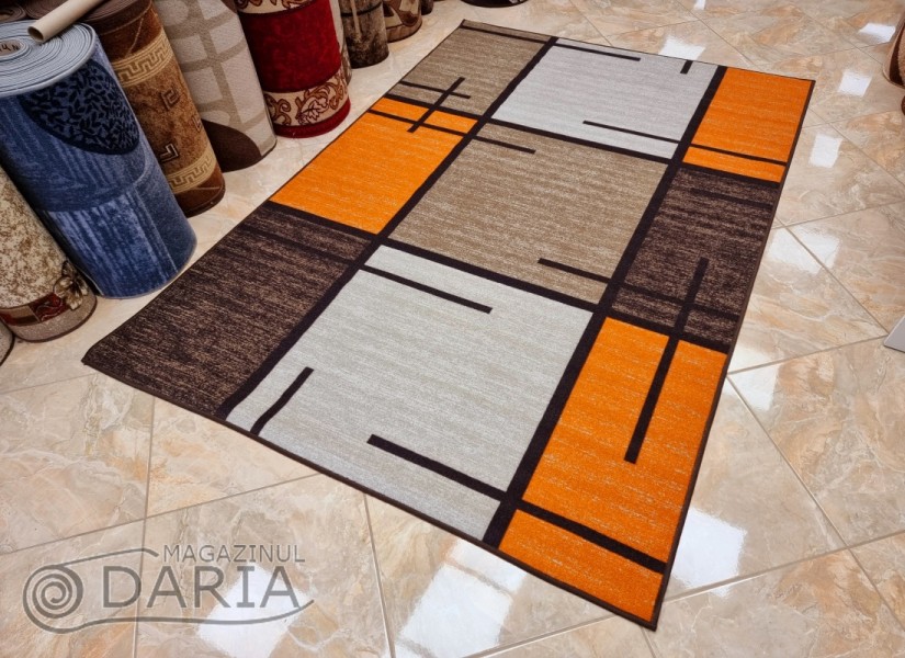 Covor tip mochetă ERIKA 8010 beige/orange