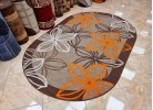 Covor tip mochetă ERIKA 8013 beige/orange oval
