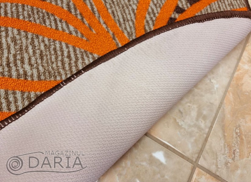 Covor tip mochetă ERIKA 8013 beige/orange oval