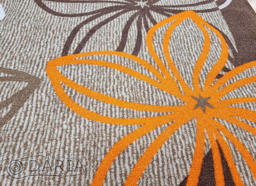 Covor tip mochetă ERIKA 8013 beige/orange oval