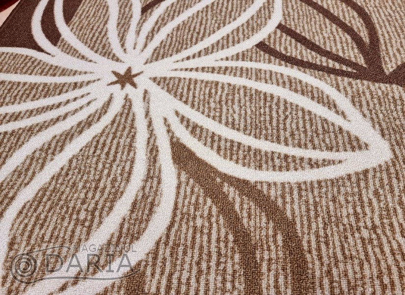 Covor tip mochetă ERIKA 8013 beige/orange oval