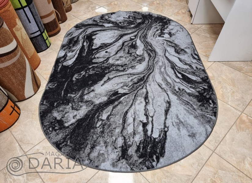 Covor tip mochetă ERIKA 8033 grey oval