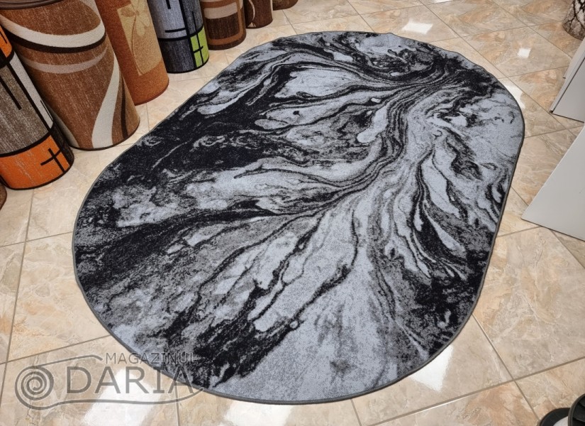 Covor tip mochetă ERIKA 8033 grey oval