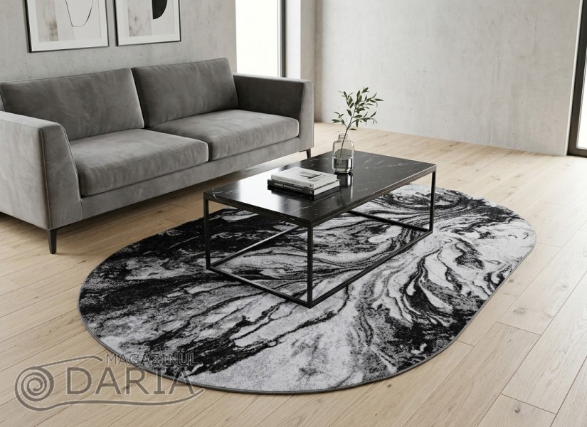 Covor tip mochetă ERIKA 8033 grey oval