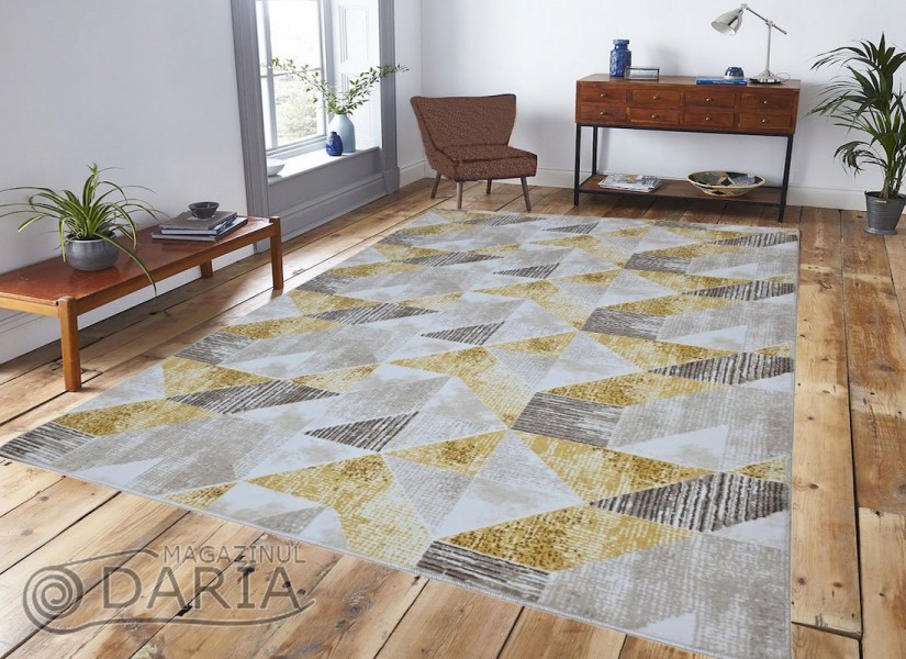 Covor tip mochetă PRESTIGE 6238 mustard