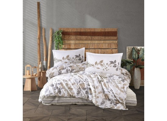 Lenjerie de pat ranforce Azura beige