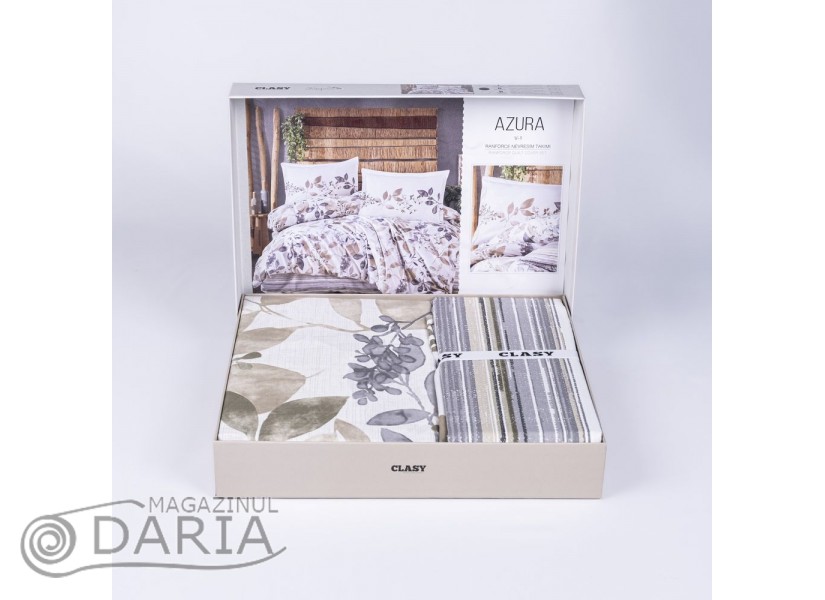 Lenjerie de pat ranforce Azura beige