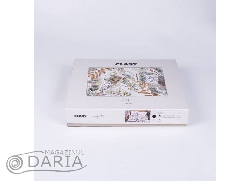 Lenjerie de pat ranforce Azura beige
