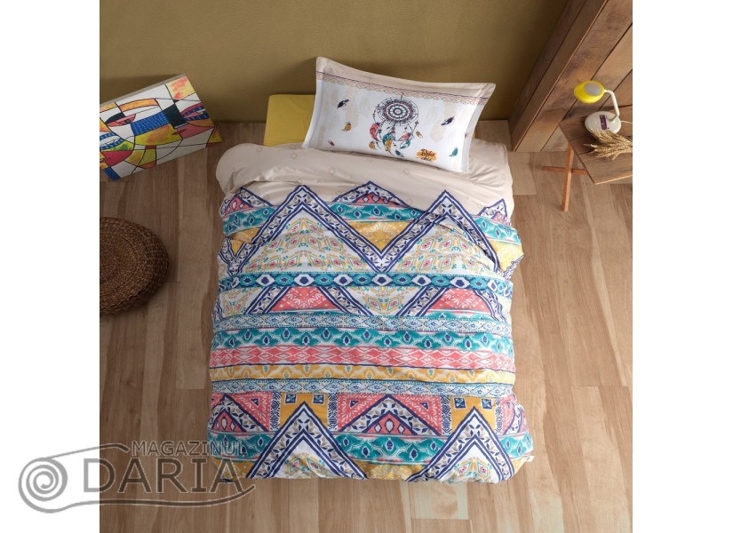 Lenjerie de pat ranforce Boho beige
