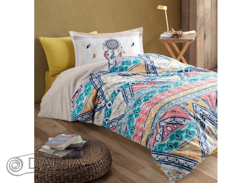 Lenjerie de pat ranforce Boho beige