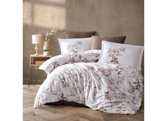 Lenjerie de pat ranforce Mass brown