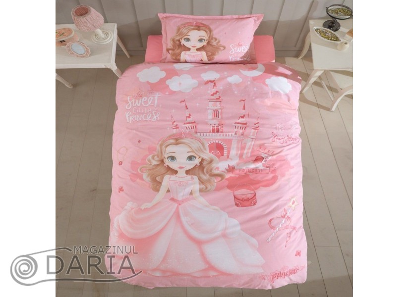 Lenjerie de pat ranforce Sweet princess powder 