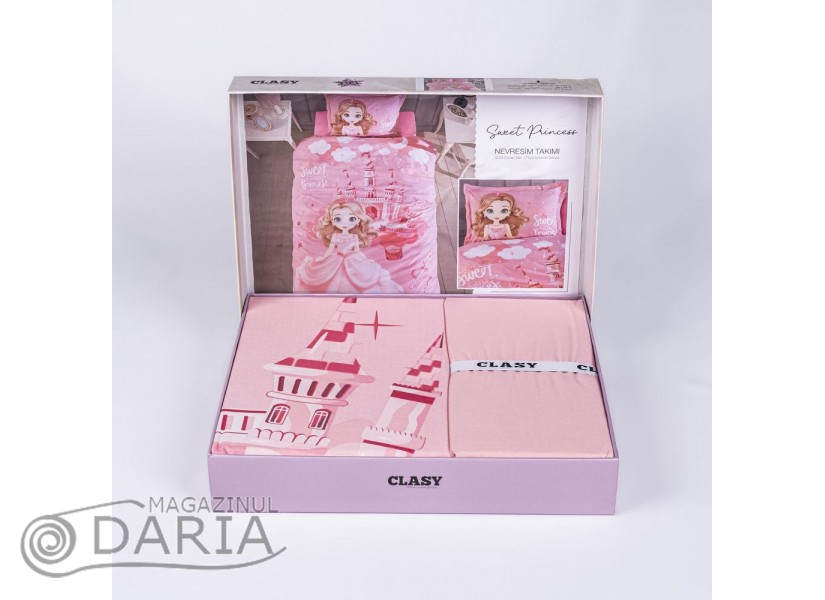 Lenjerie de pat ranforce Sweet princess powder 