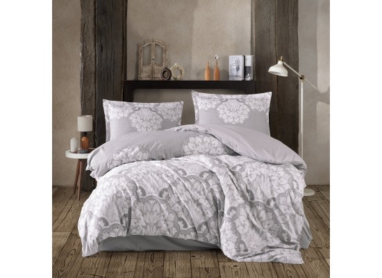 Lenjerie de pat ranforce Tabula grey
