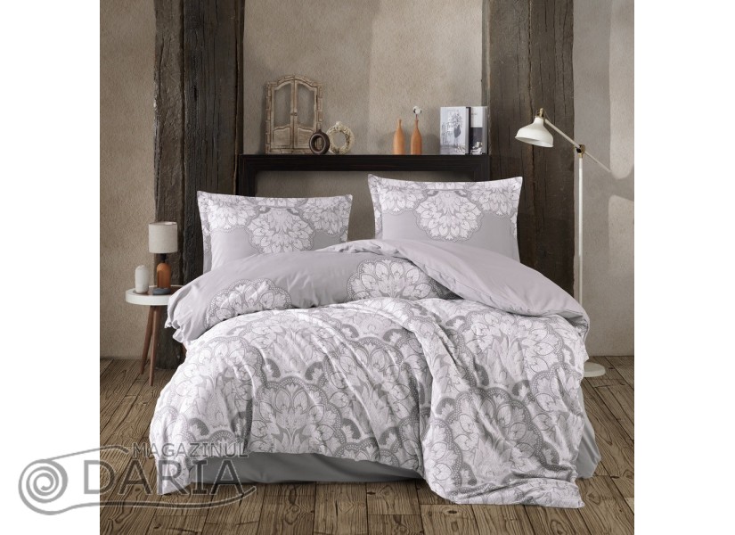 Lenjerie de pat ranforce Tabula grey