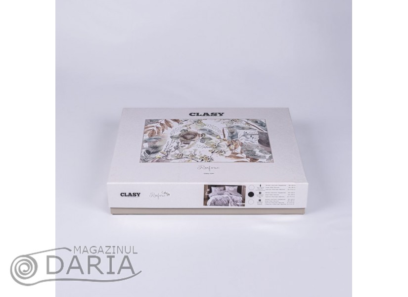 Lenjerie de pat ranforce Tabula grey