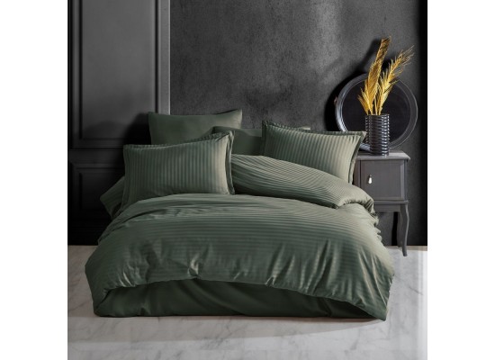 Lenjerie de pat Satin Stripe green/haki