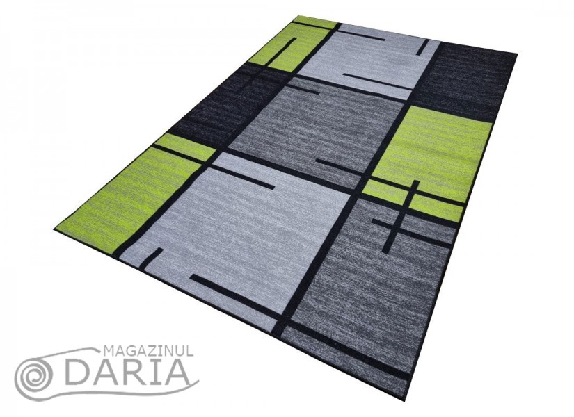 Covor tip mochetă ERIKA 8010 grey/green