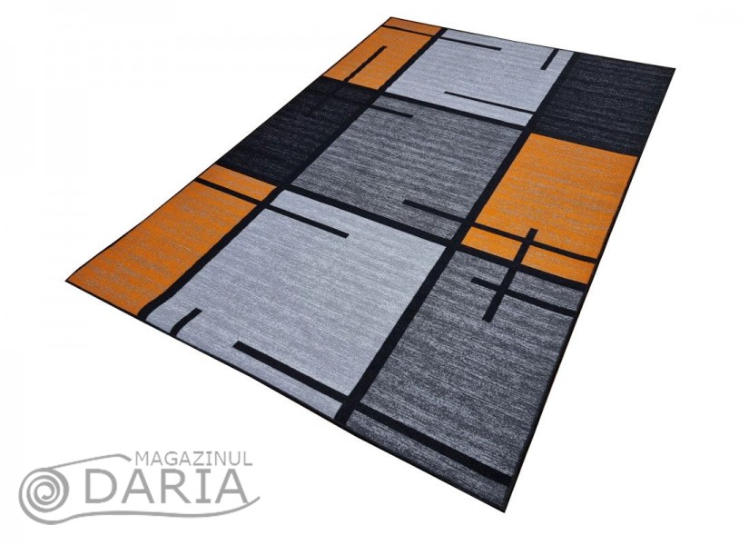 Covor tip mochetă ERIKA 8010 grey/orange