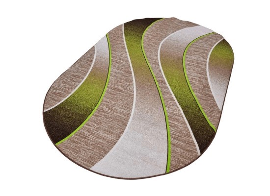 Covor tip mochetă ERIKA 8012 beige/green oval