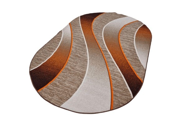 Covor tip mochetă ERIKA 8012 beige/orange oval