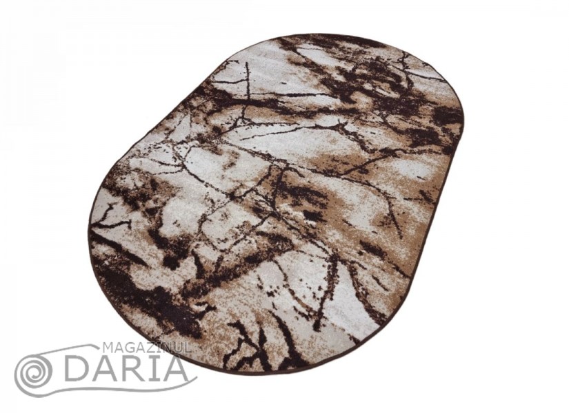 Covor tip mochetă ERIKA 8016 beige oval